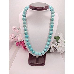 Pure Turquoise Necklace - 12mm Beads - 18 Inches Long